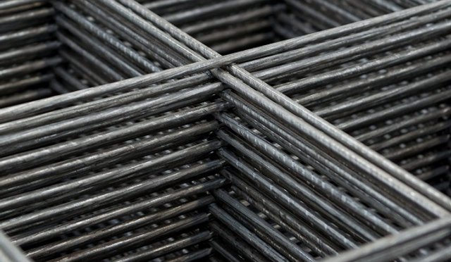 Close-up of welded reinforcing mesh sheets